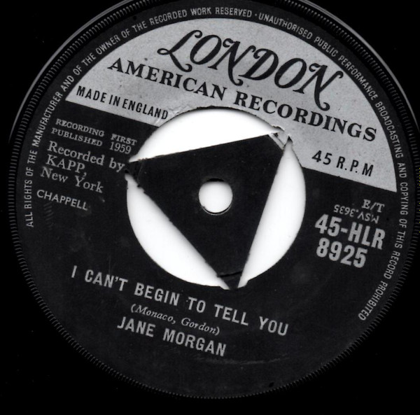 Jane Morgan -  I Cant Begin To Tell You  With Open Arms