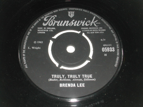 Brenda Lee - Truly Truly True  I Still Miss Someone