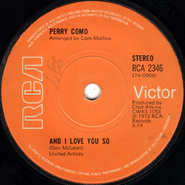 Perry Como - And I Love You So