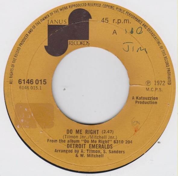 Detroit Emeralds - Do Me Right  Baby Let Me Take You