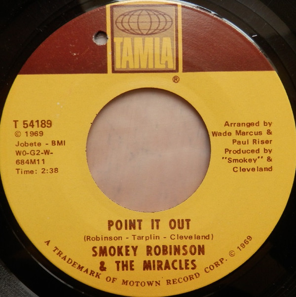 Smokey Robinson  The Miracles - Point It Out  Darling Dear