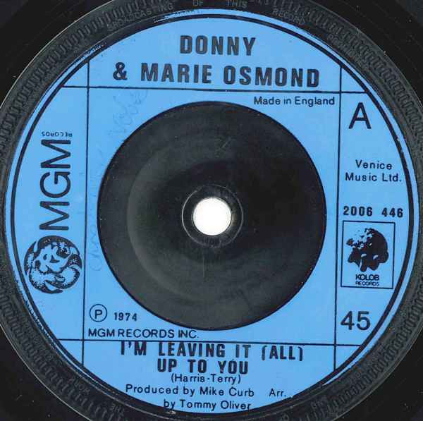Donny  Marie Osmond -  Im Leaving It All Up To You