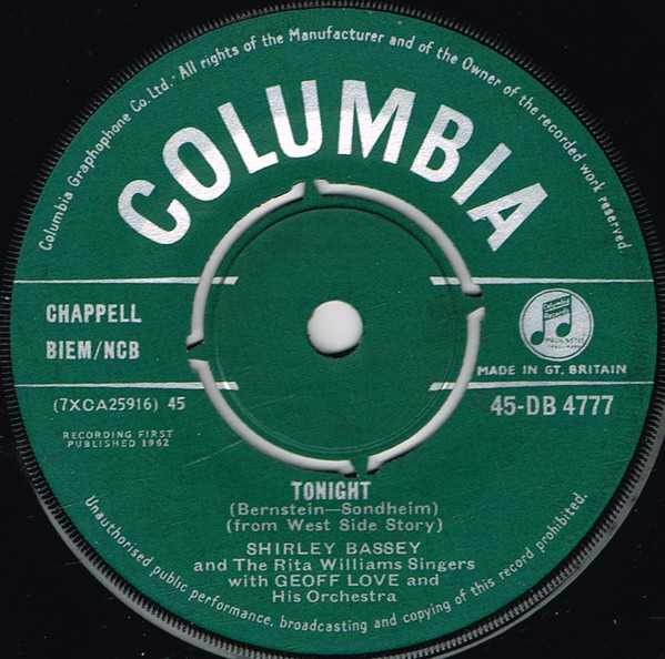 Shirley Bassey And The Rita Williams Singers -  Tonight