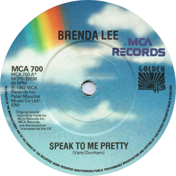 Brenda Lee - Speak To Me Pretty  Here Comes That Feeling