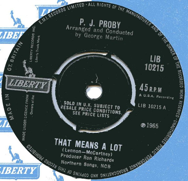 PJ Proby - That Means A Lot