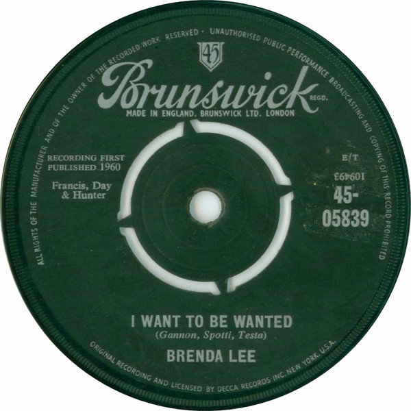 Brenda Lee - I Want To Be Wanted