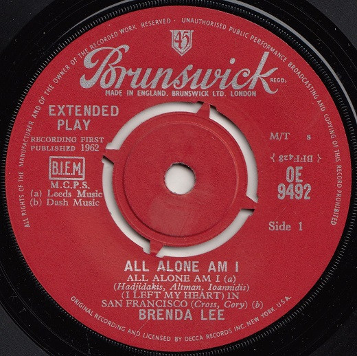 Brenda Lee - All Alone Am I