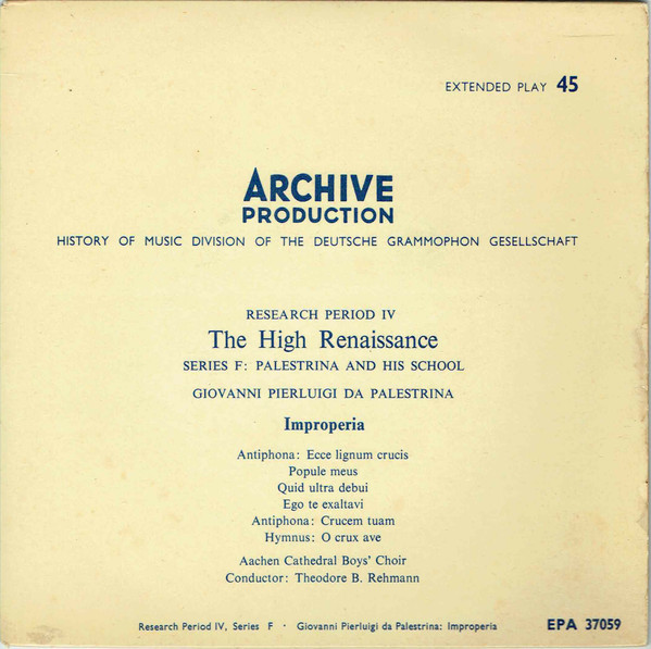 Giovanni Pierluigi da Palestrina  Improperia -  Improperia