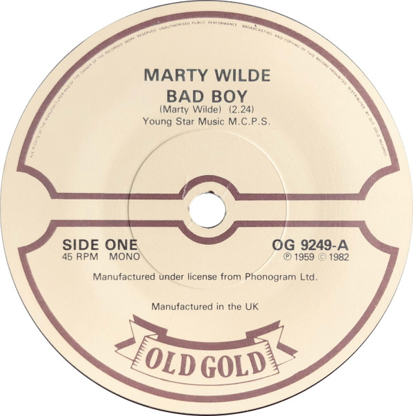 Marty Wilde - Bad Boy  Danny