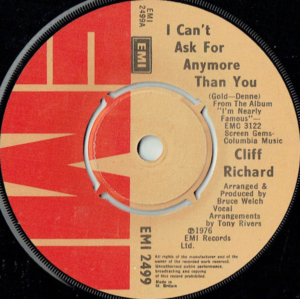 Cliff Richard -  I Cant Ask For Anymore Than You