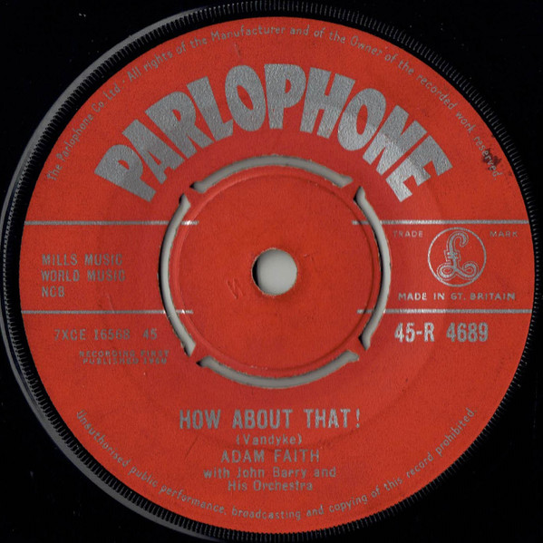 Adam Faith With John Barry And His Orchestra - How About That 