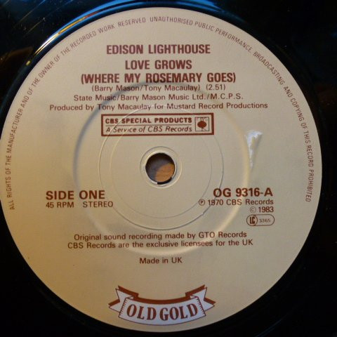 Edison Lighthouse - Love Grows Where My Rosemary Goes