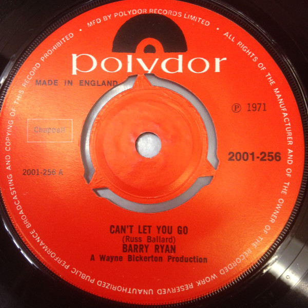 Barry Ryan -  Cant Let You Go