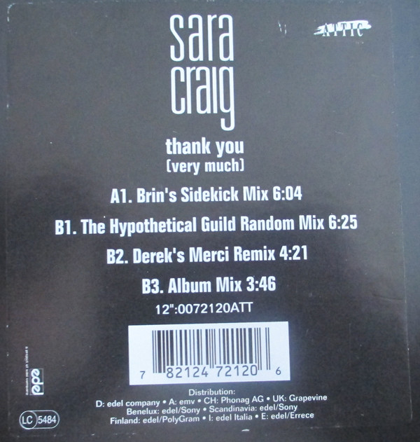 SARA CRAIG - THANK YOU VERY MUCH
